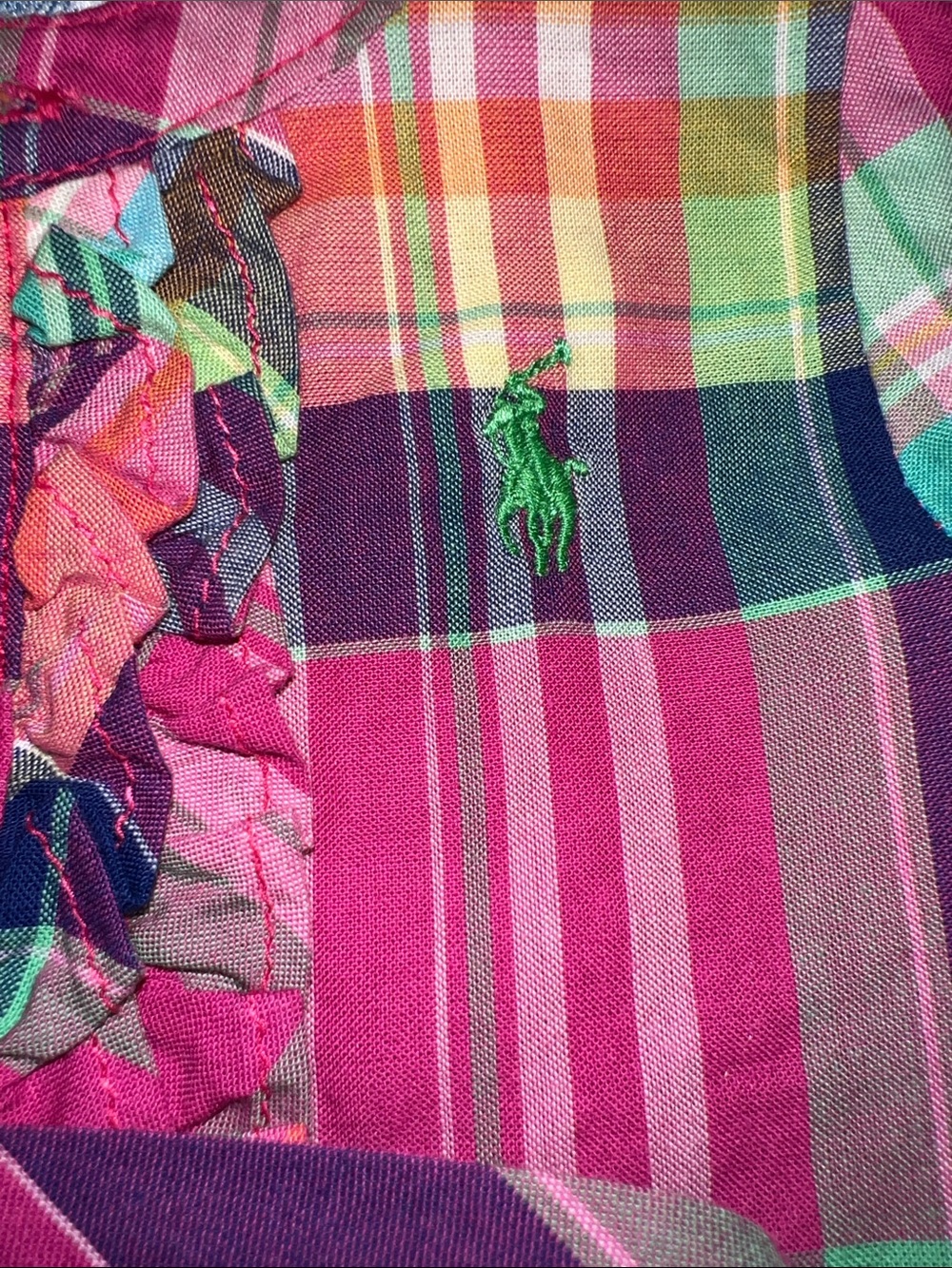 Ralph Lauren Polo Vibrant Multicolor Plaid Baby Dress and Bloomers NWOT - Picture 5 of 7